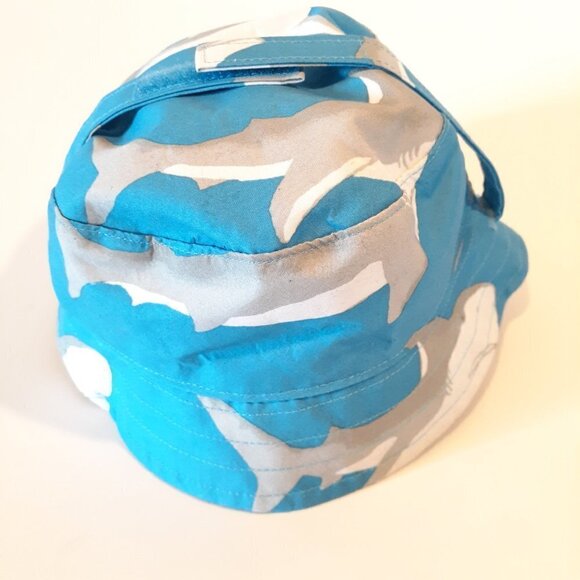 Janie and Jack Reversible Shark Sun Hat 0-6Months - Picture 4 of 8